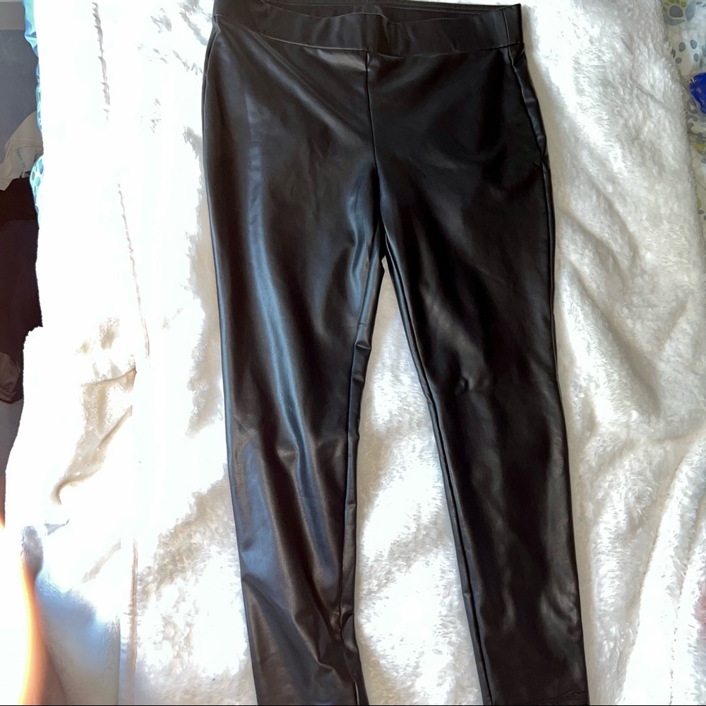 Loft Faux Leather Leggings/ Pants, Size Large
